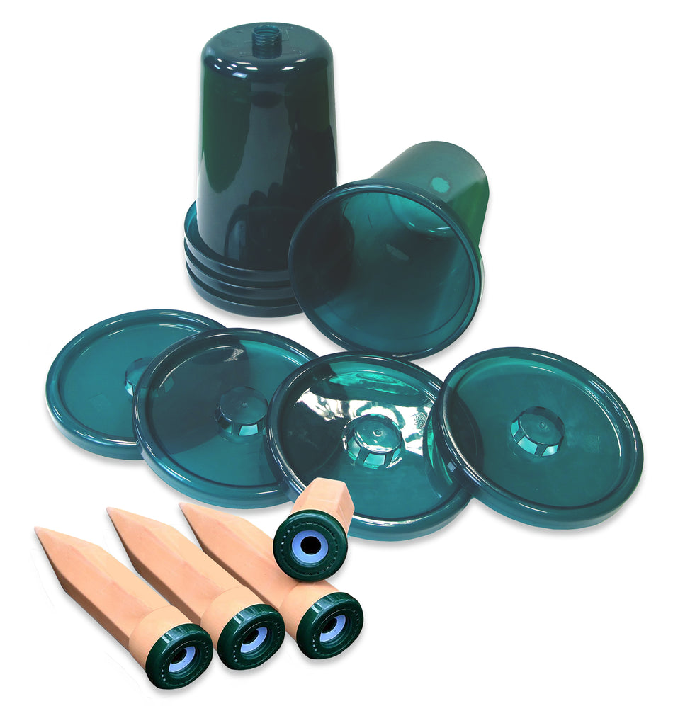 Plant Watering System HYDRO CUP - 4 pcs, Clay Spikes with Cup Attachment