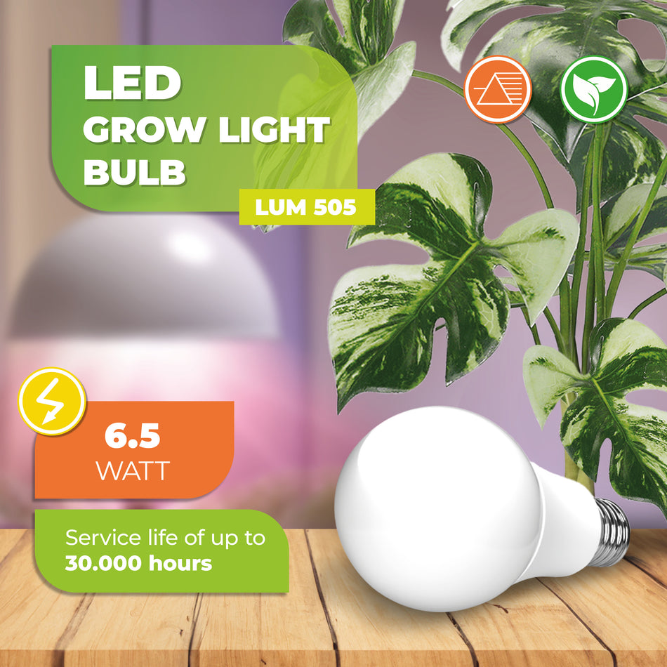 Light Bulb FLORABOOSTER 505, Medium Base, Full Spectrum LED, 6,5 Watts