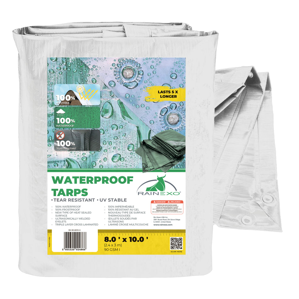 Heavy Duty Poly Tarp, Waterproof, Garden, Camping, Furniture Cover 90 GSM Transparent