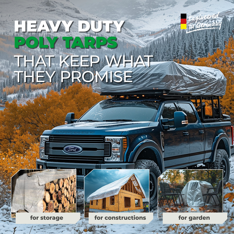 Heavy Duty Poly Tarp, Waterproof, Garden, Camping, Furniture Cover 90 GSM Transparent