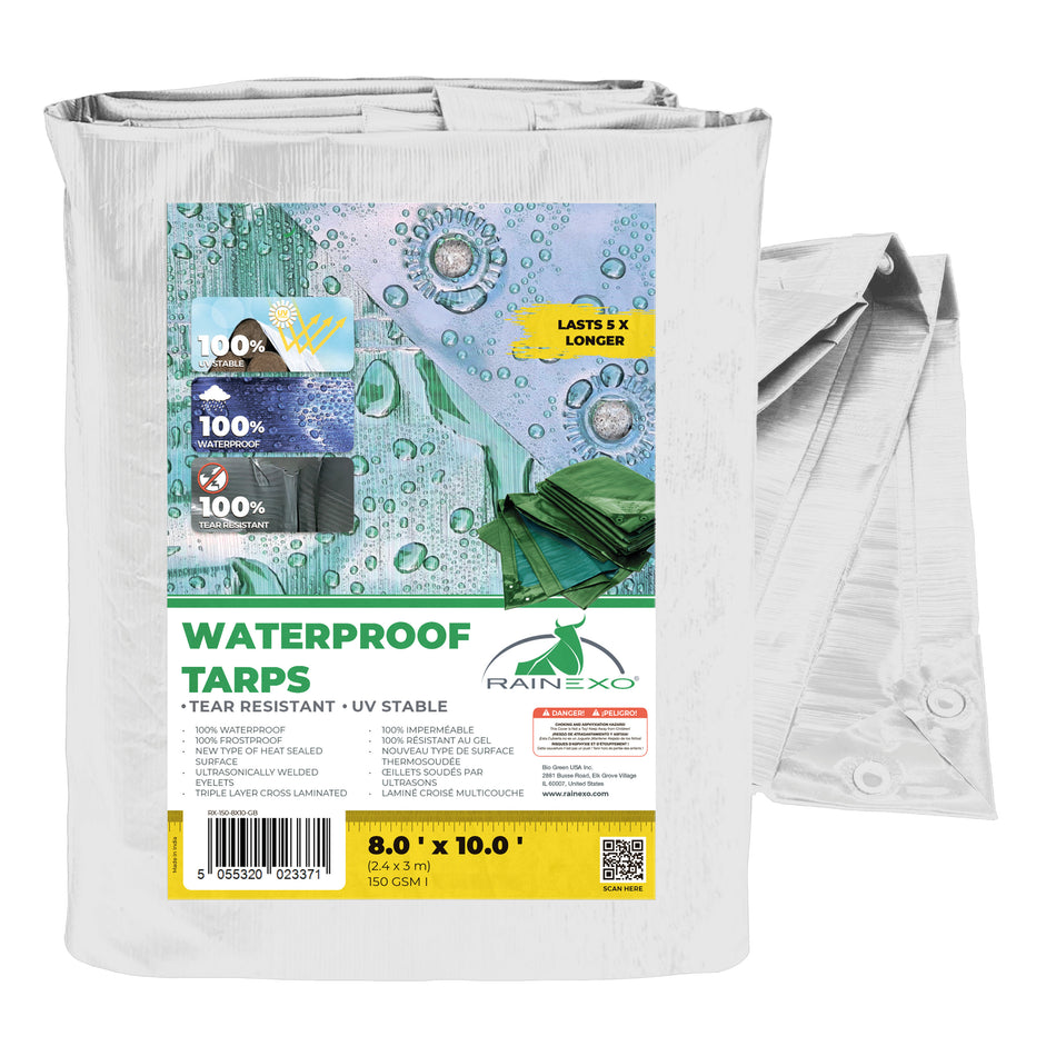 Heavy Duty Poly Tarp, Waterproof, Garden, Camping, Furniture Cover 150 GSM Transparent