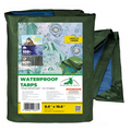 Heavy Duty Poly Tarp, Waterproof, Garden, Camping, Furniture Cover 150 GSM Green
