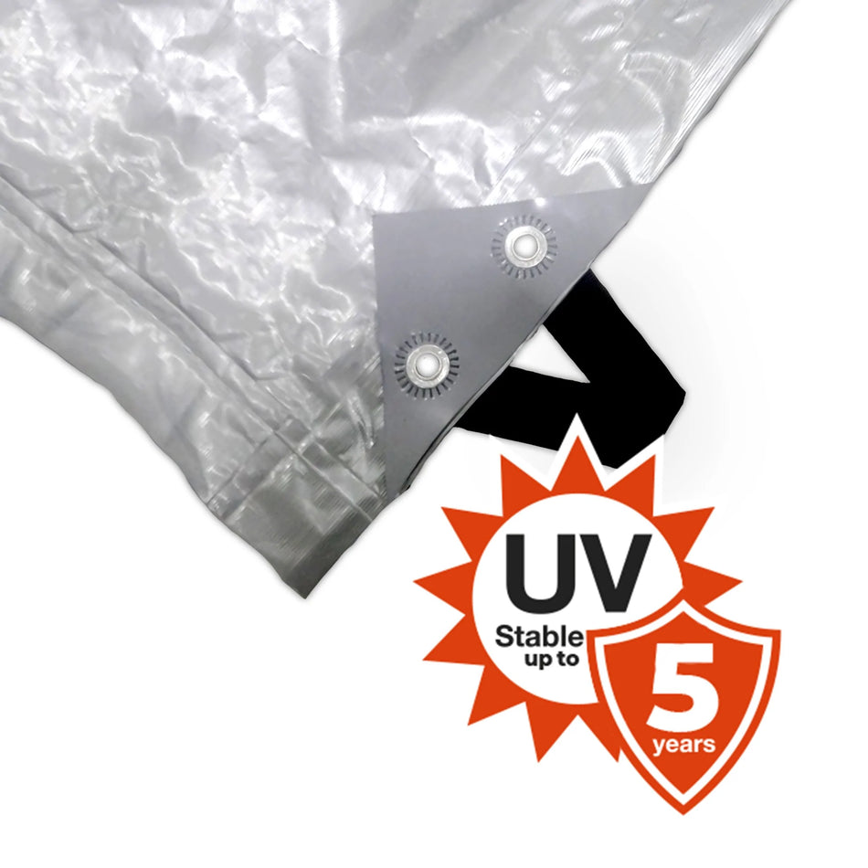 Hay Tarp, Waterproof, UV & Rip Resistant, Heavy Duty Poly Tarp, 150 GSM Silver
