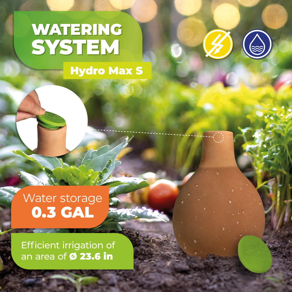 Plant Watering System HYDRO MAX S, Olla made of Clay, Irrigation Ø 23.6 in