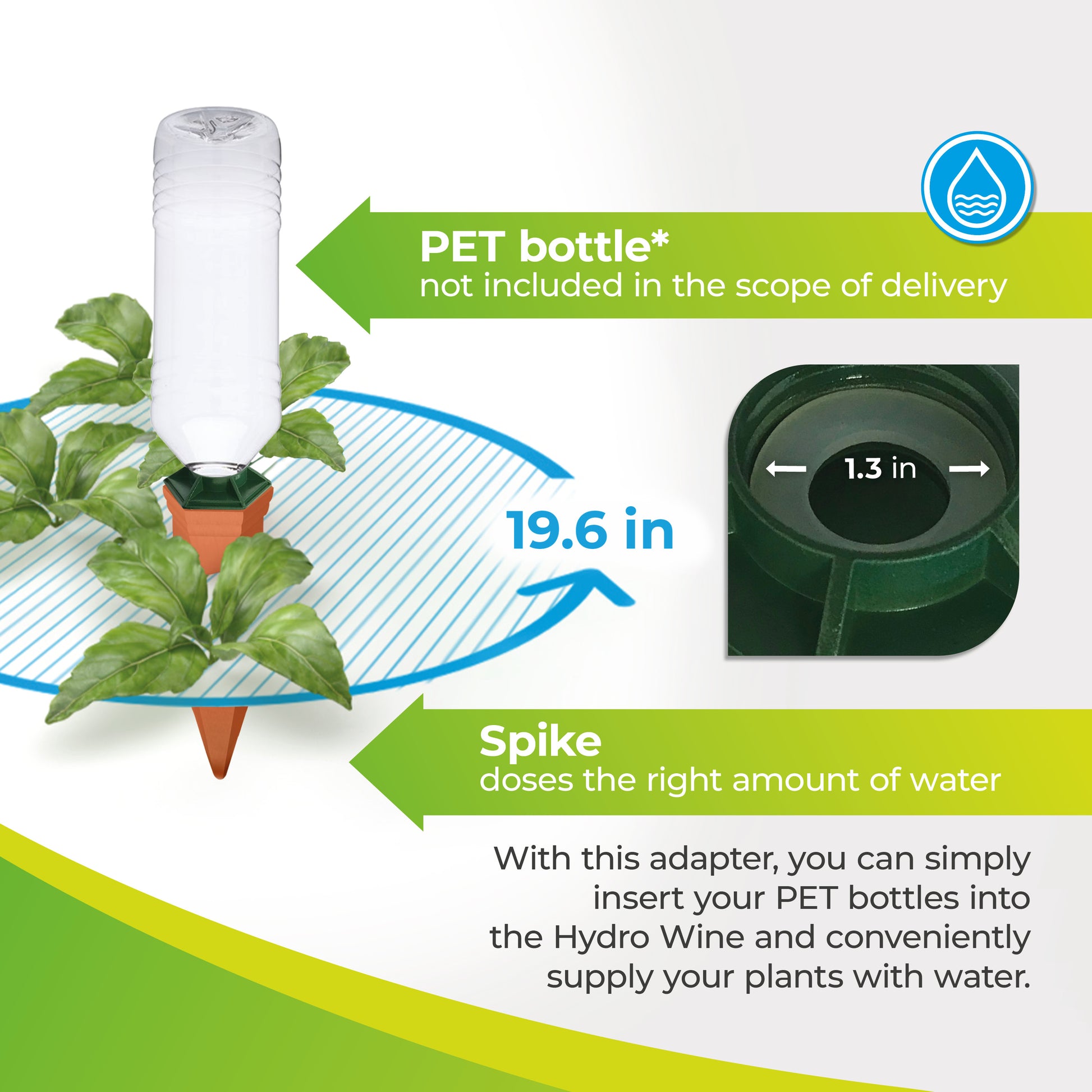 self watering plant delivery Special Adapter for Self Watering Spikes - "Hydro Wine"