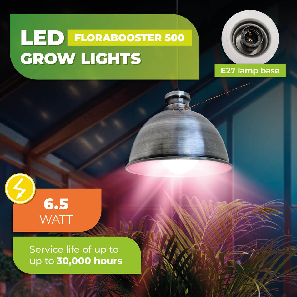 Plant Lamp Zinc FLORABOOSTER 500, Full Spectrum LED, 6,5 Watts