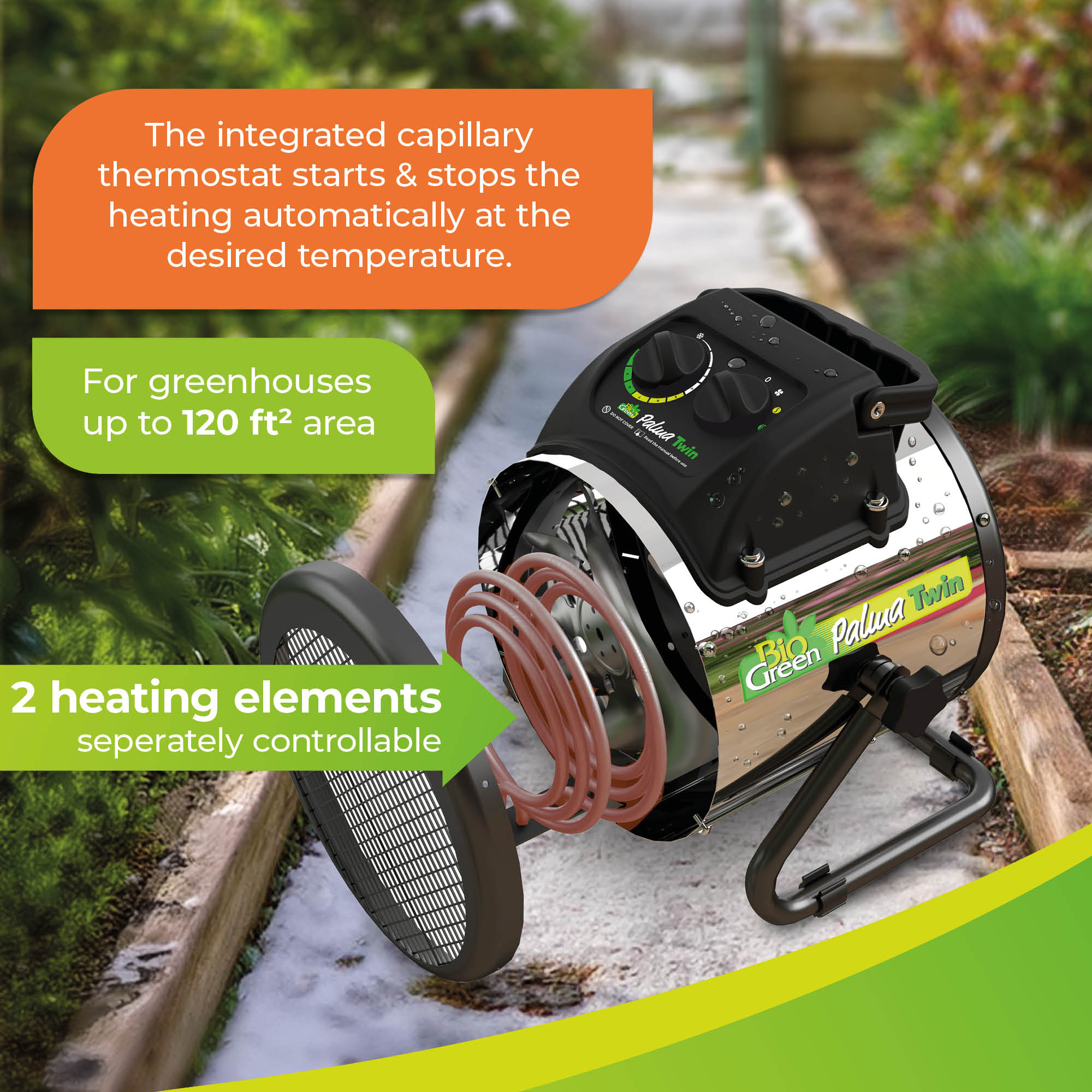 Greenhouse Heater 110 V With manual Thermostat - 