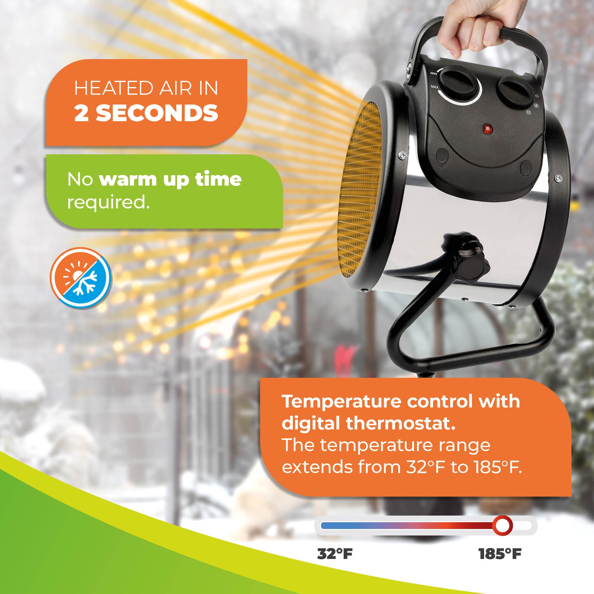 Greenhouse Heater 110 V With manual Thermostat - 