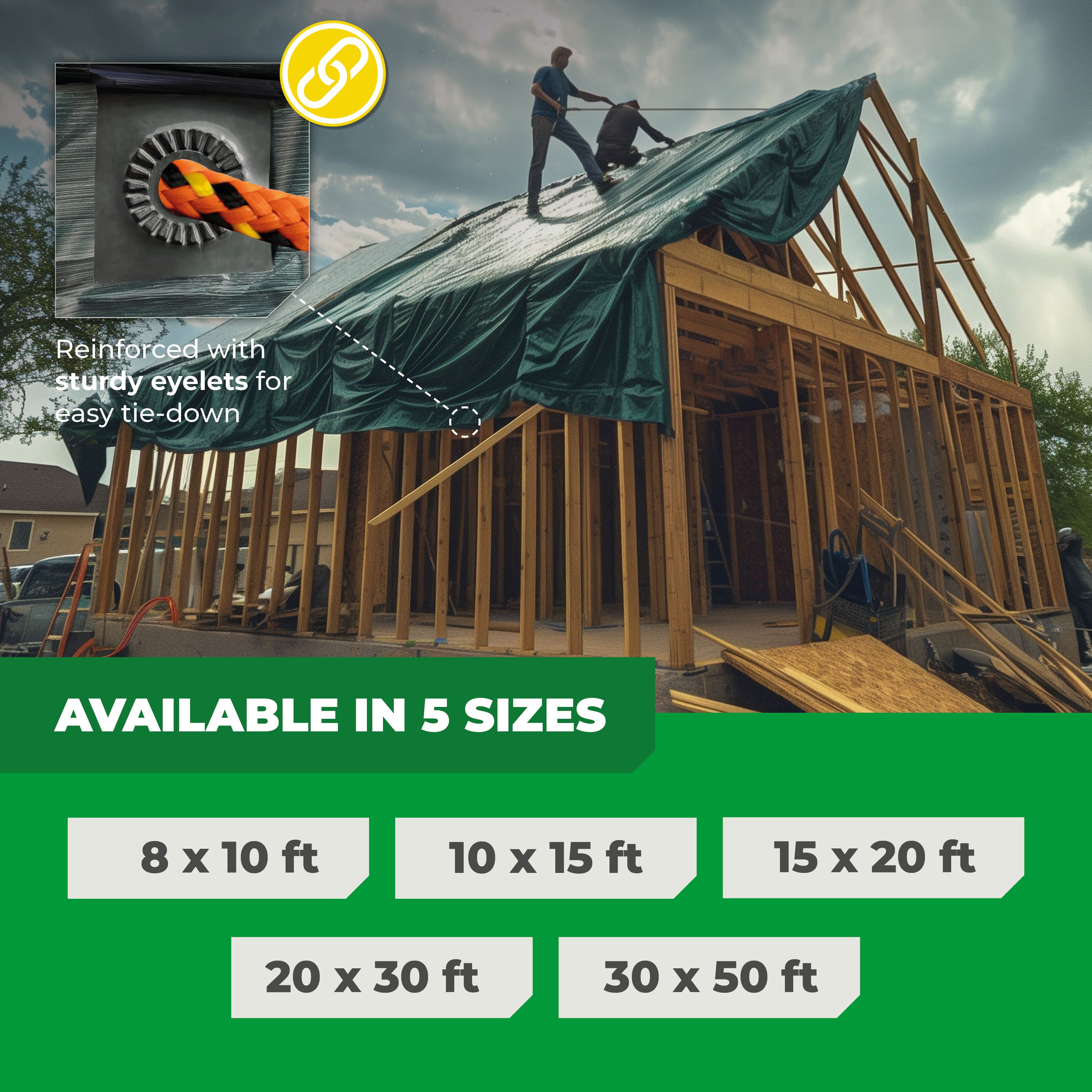 Heavy Duty Green Tarp - 