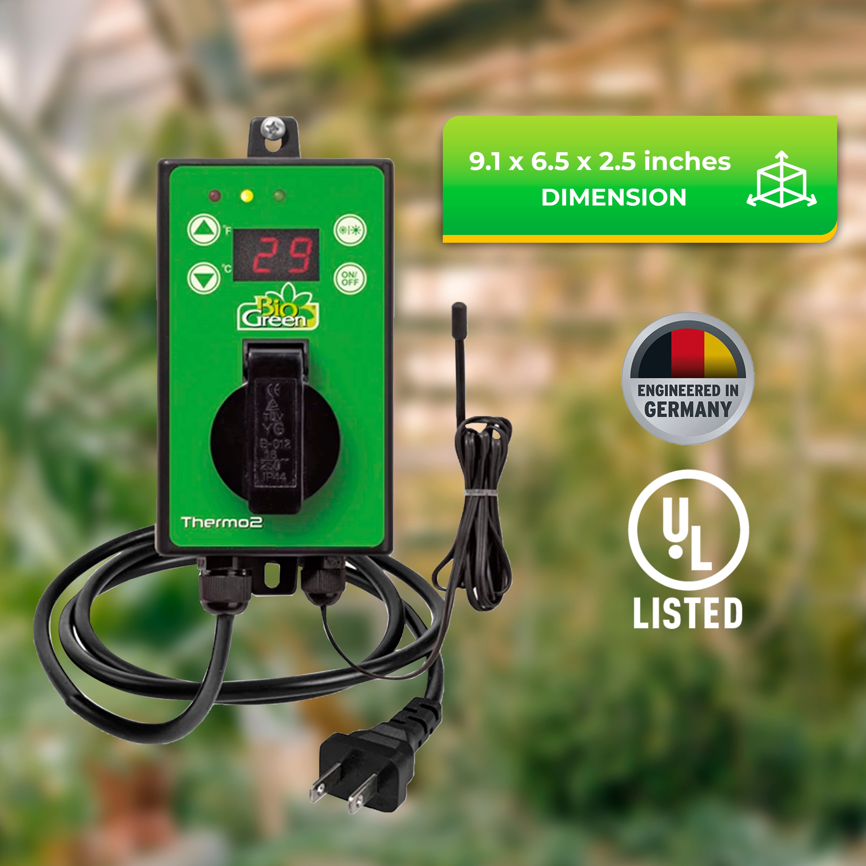 Bio Green TER2_US BioGreen TER2/US Thermo 2 Digital Greenhouse Thermostat  with Summer/Winter Function 2 Years Warrenty