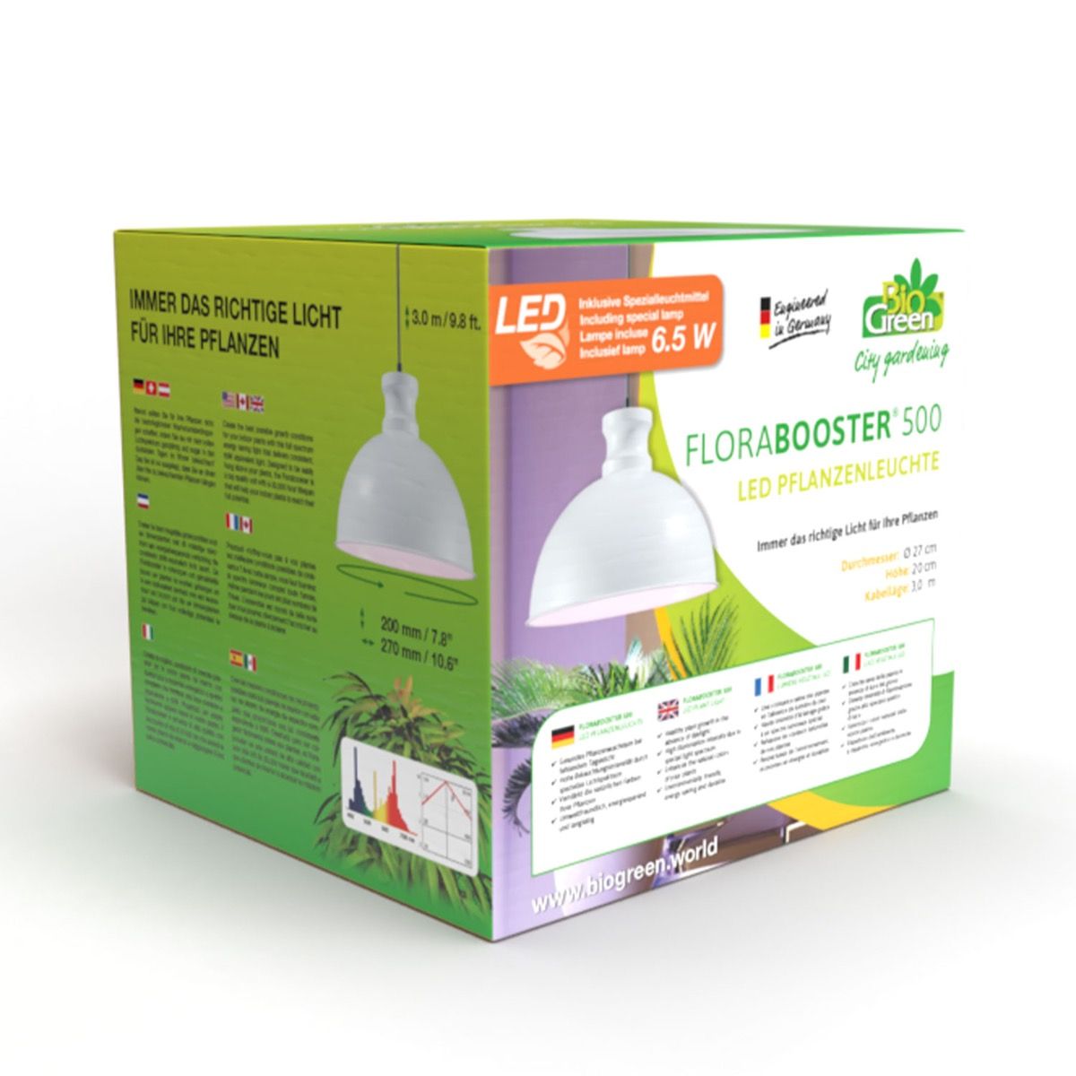 Bio Green Florabooster 200 Striscia LED Per Piante 60 Cm - 9 Watt, 28 LED, Luce Per Crescita, Ampliabile Fino A 4 Unità - 4